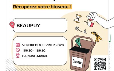 Vendredi 6 février 2026 – 15h30 à 18h30 distribution de bioseaux