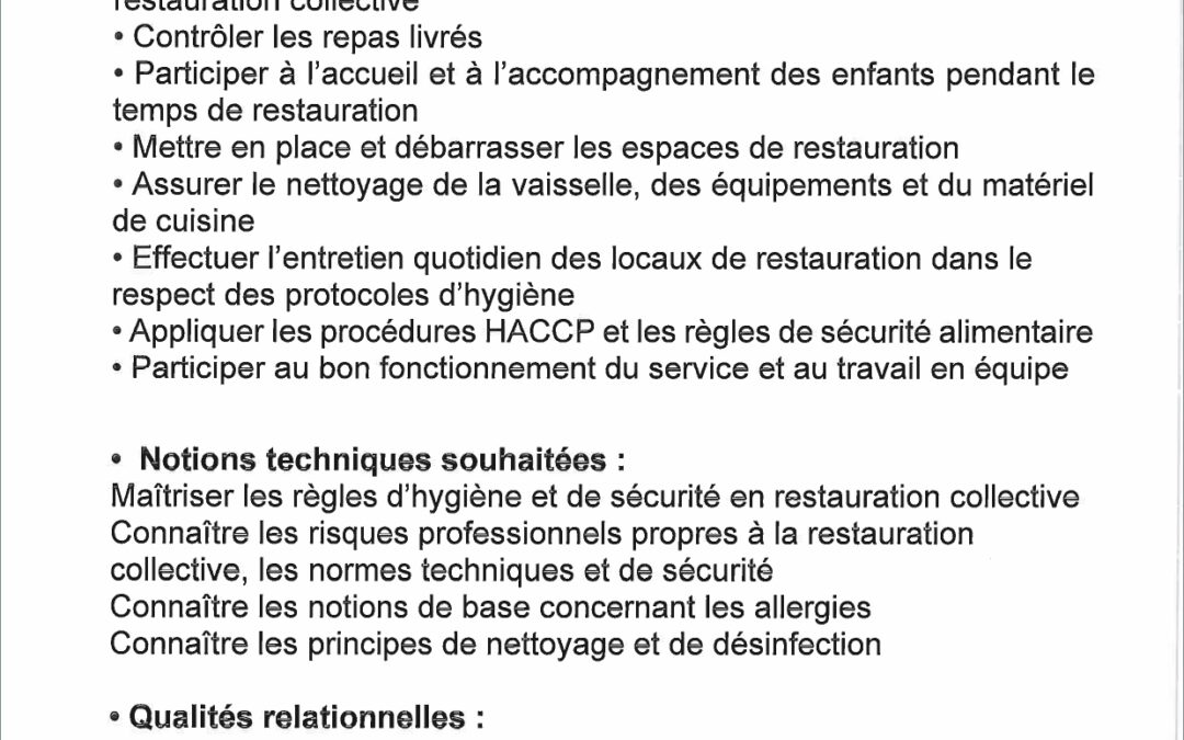 La mairie recrute !