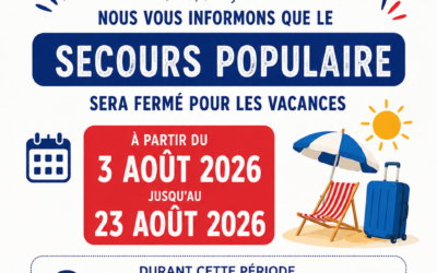 Secours Populaire – Fermeture estivale