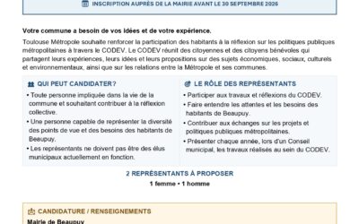 Jusqu’au 30 septembre – CODEV – Appel à candidatures