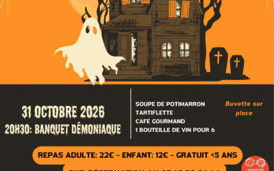 Samedi 31 octobre 2026 – Salle polyvalente – L’AEB fête Halloween